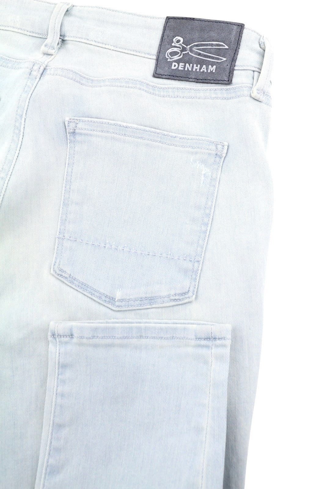 DENHAM Spray Women Jeans W26/L32 Blue Faded Distress Stretch Super Tight Fit