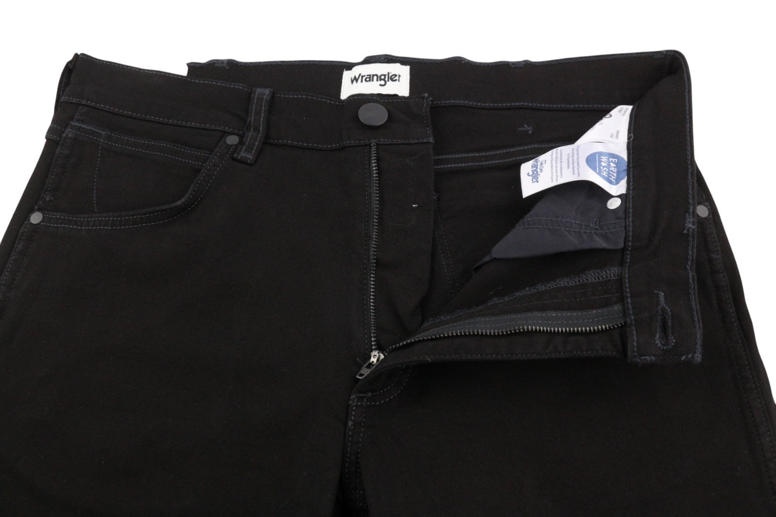 WRANGLER Greensboro Men Jeans W32/L30 Black Regular Fit Zip Fly Stretch Denim