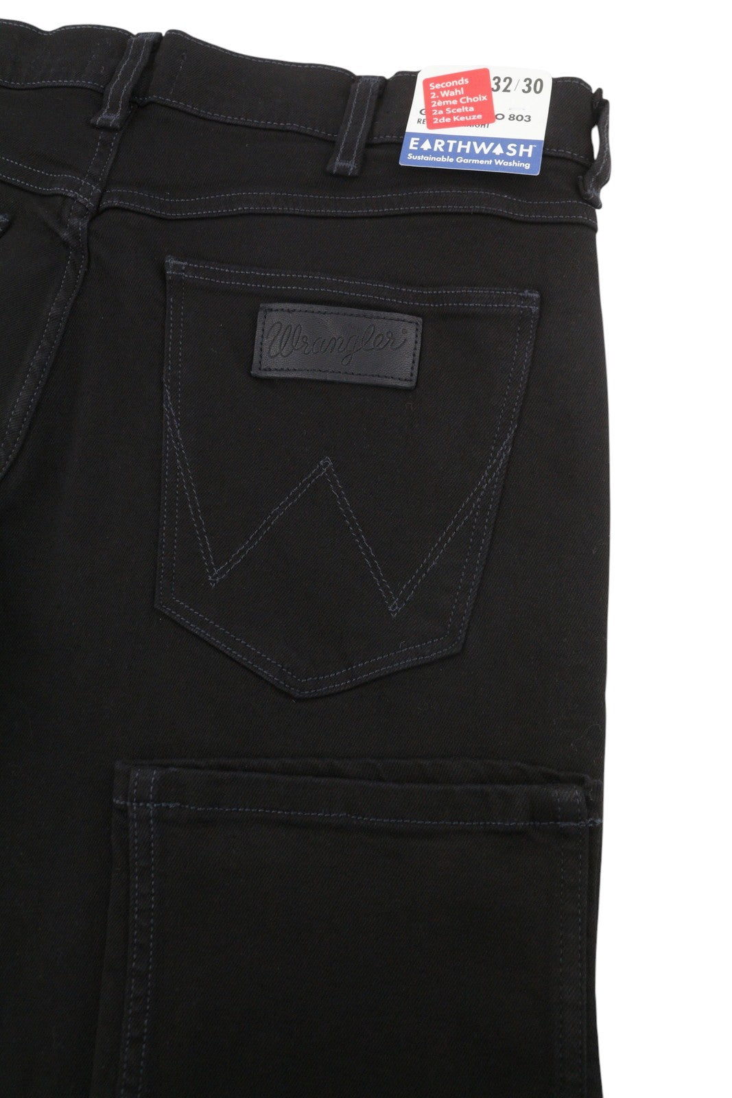 WRANGLER Greensboro Men Jeans W32/L30 Black Regular Fit Zip Fly Stretch Denim