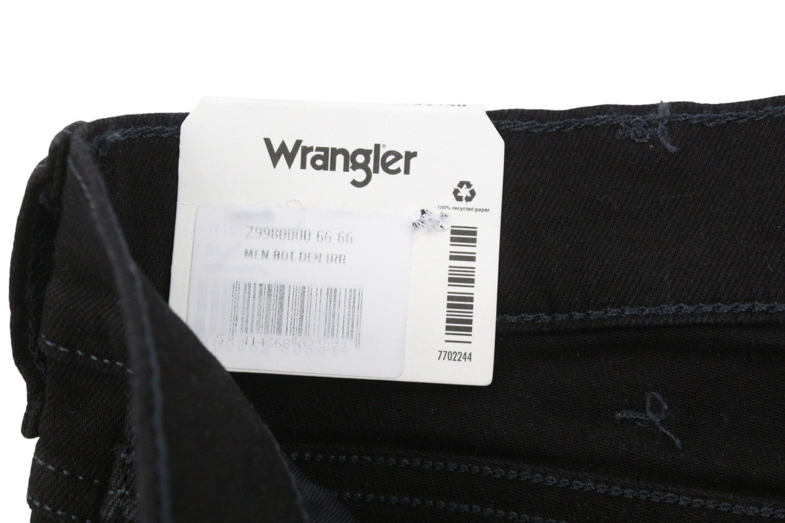WRANGLER Greensboro Men Jeans W32/L30 Black Regular Fit Zip Fly Stretch Denim