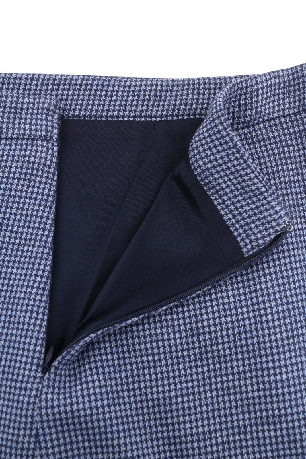 GANT Dogtooth Jersey Women Skirt EU40 Persian Blue Patterned Lined Short