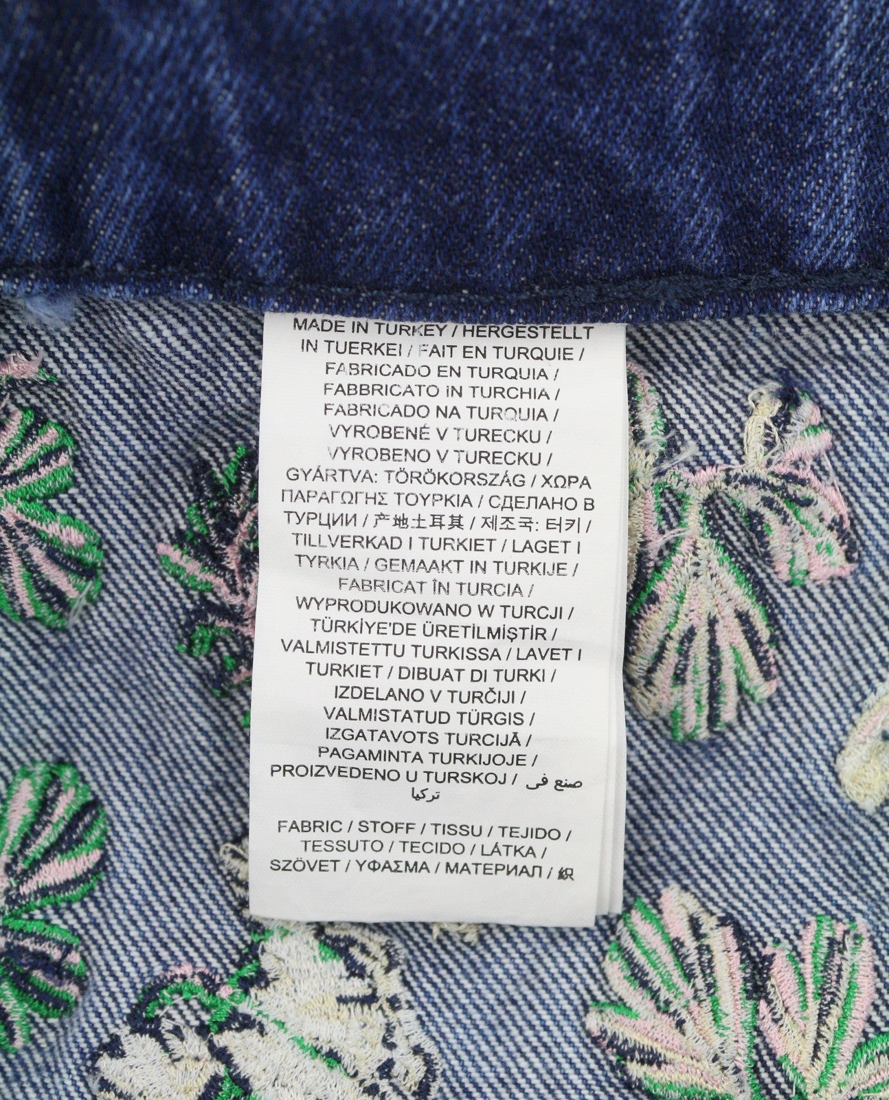 GANT Embroidered Short Denim Women Skirt EU36 Mid Blue Vintage Zip Fly