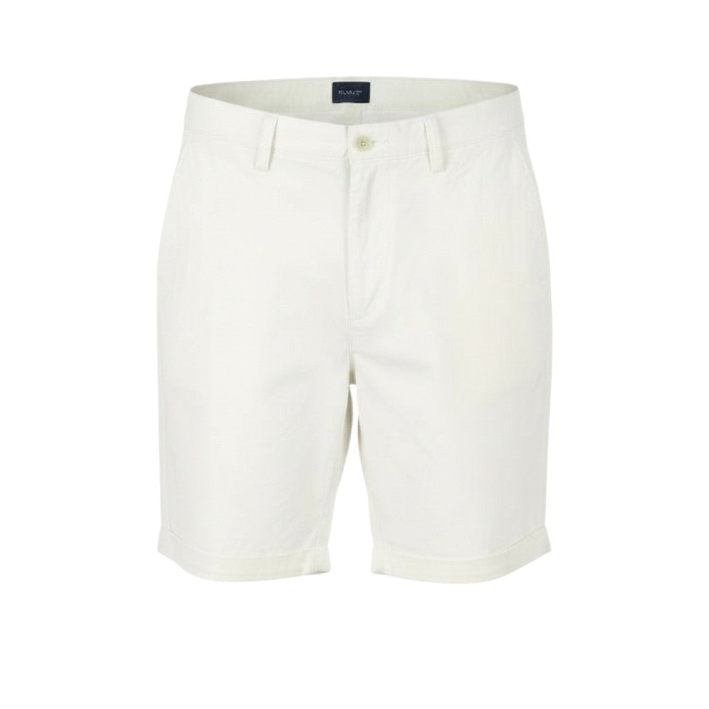 GANT Allister Sunfaded Men Shorts W36 Caulk White Regular Turn-Up Zip Chino