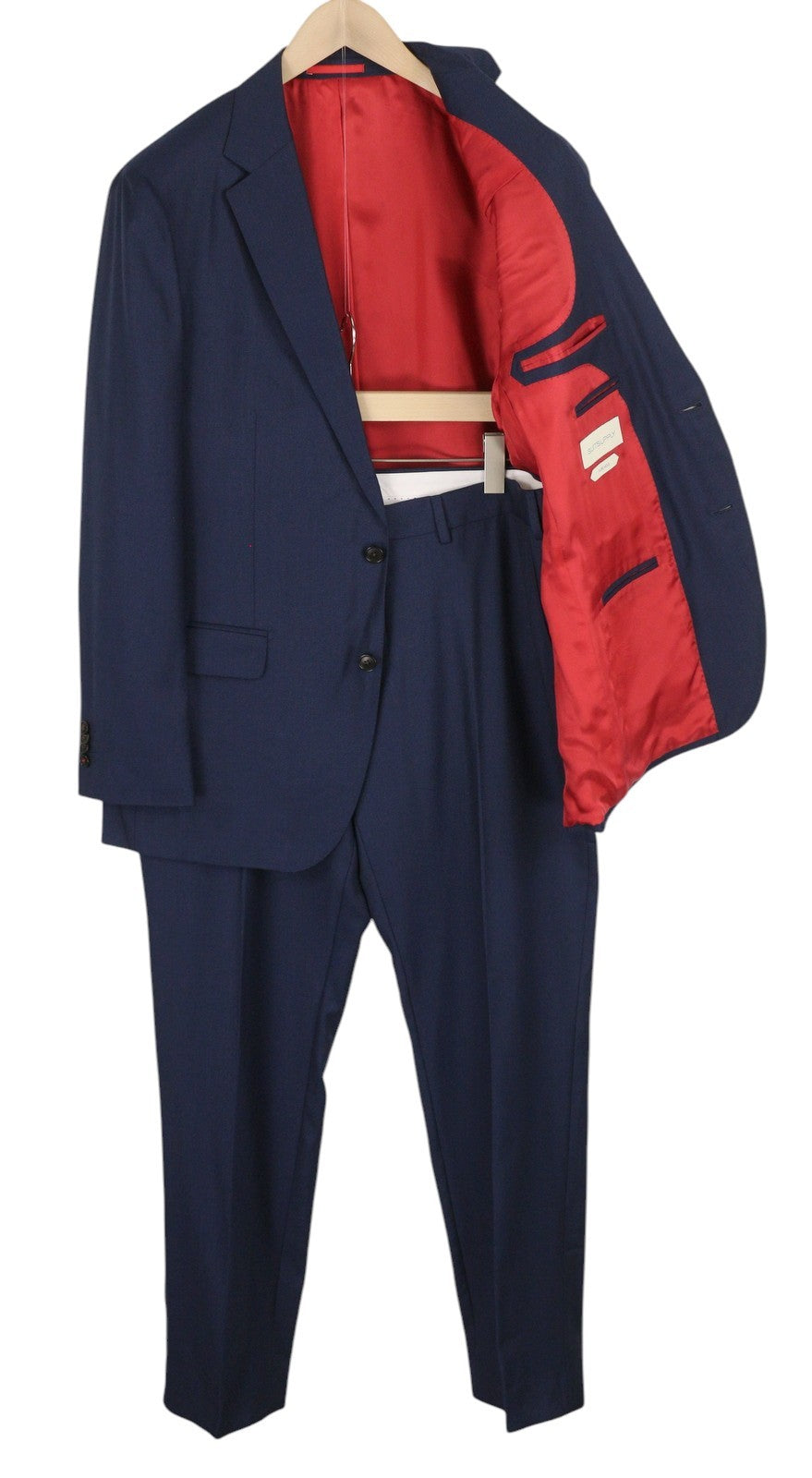 SUITSUPPLY Sienna Men's Suit UK46R Blue Wool Single Breasted Double Vent 2 Piece