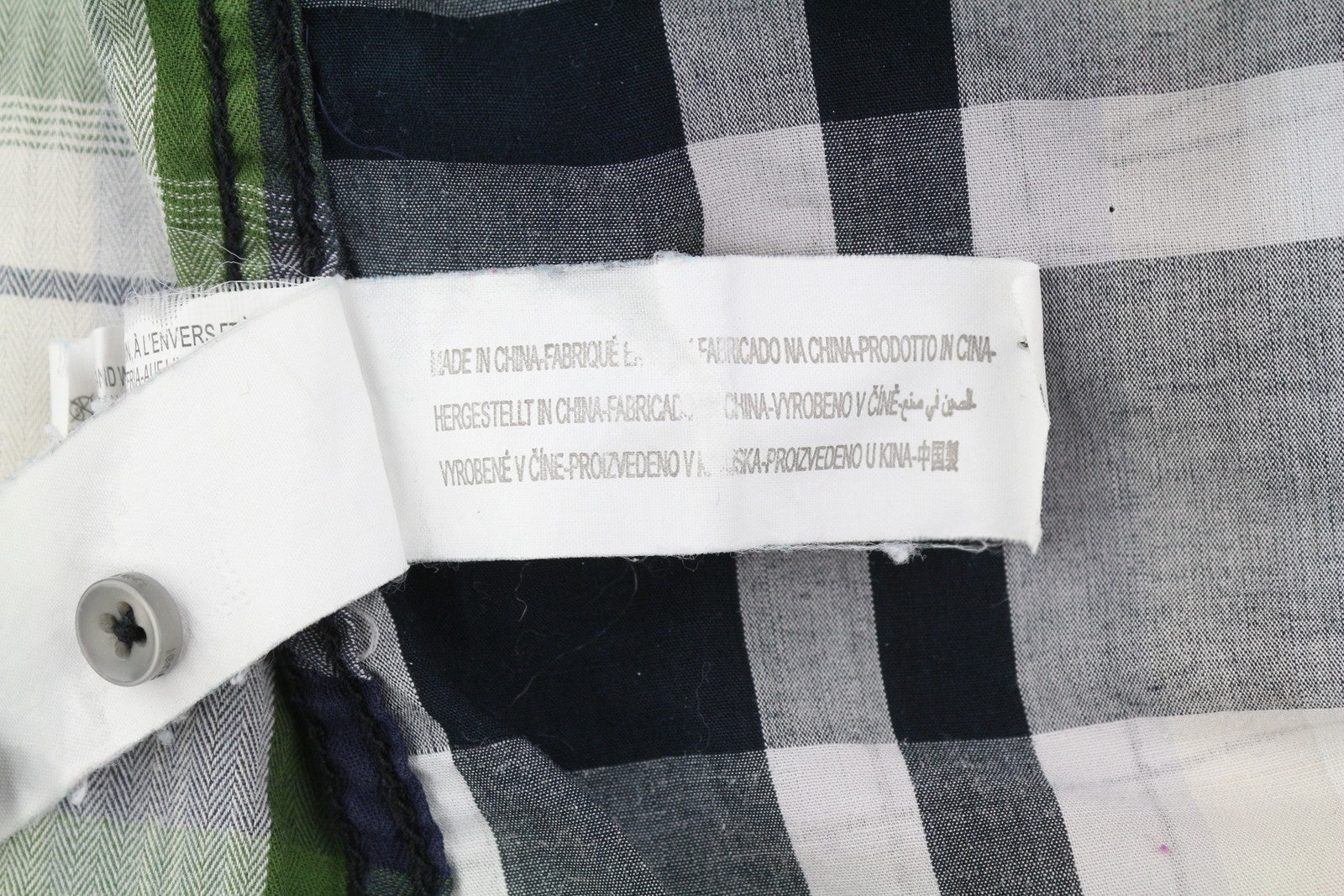 DESIGUAL Men's Shirt M Casual Plaid Spread Neck Buttoned Logo Regular