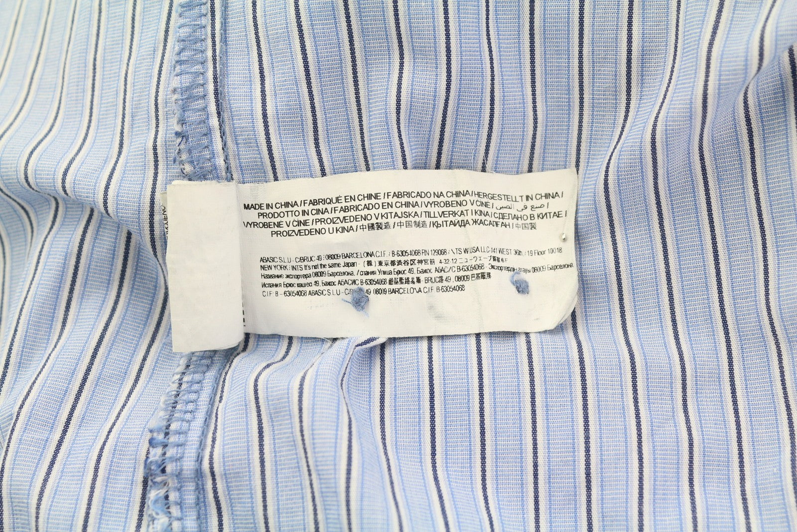 DESIGUAL Men's Shirt L Blue Pattern Casual Spread Collar Button Front