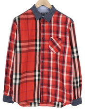 DESIGUAL Men's Shirt XL Plaid Casual Button Shirt With Patch Pocket