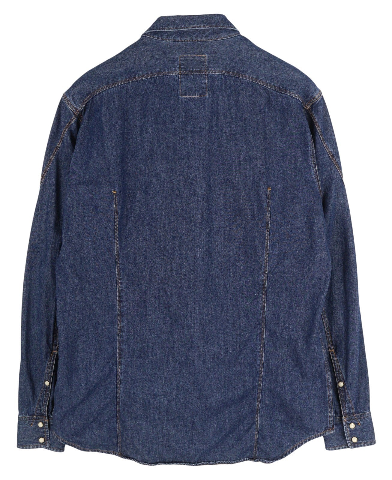 G-STAR Arc 3D Men's Shirt XL Blue Denim Snap Button Spread Collar