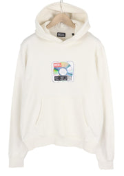 DIESEL S-Ginn-Hood-E6 Men's Hoodie L Off White Pullover Hooded Pocket