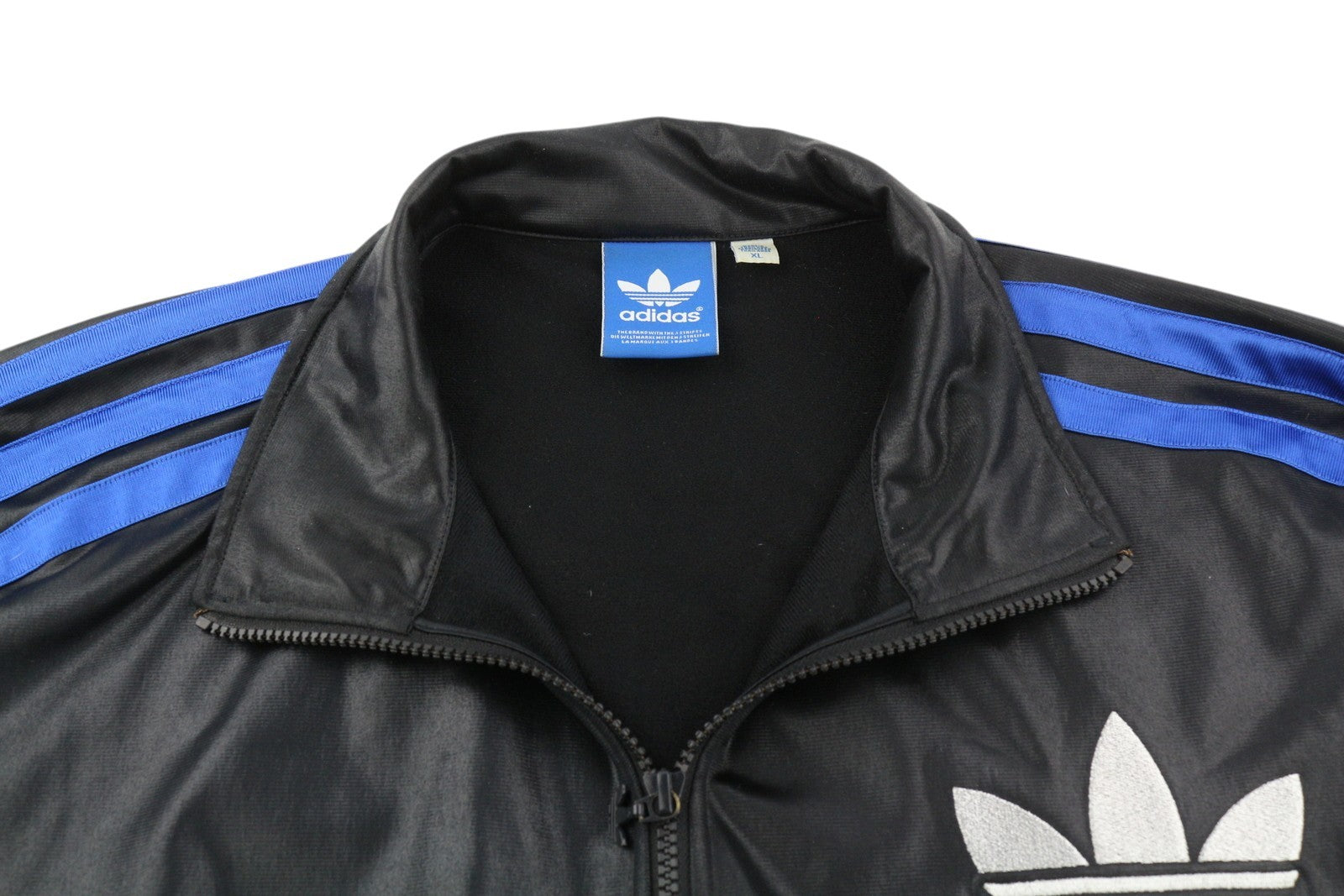 ADIDAS Chile62 Men's Sweatshirt XL Black Full Zip Shiny High Neck