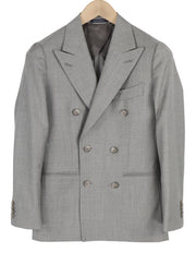 SUITSUPPLY La Spalla Men's Blazer UK30R Grey Wool Double Breasted Peak