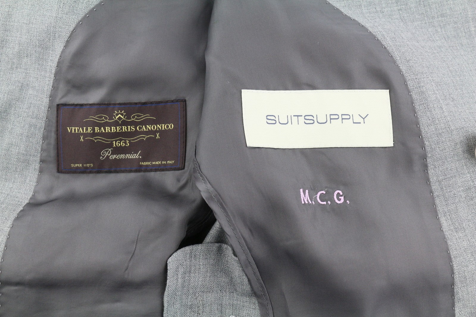 SUITSUPPLY La Spalla Men's Blazer UK30R Grey Wool Double Breasted Peak