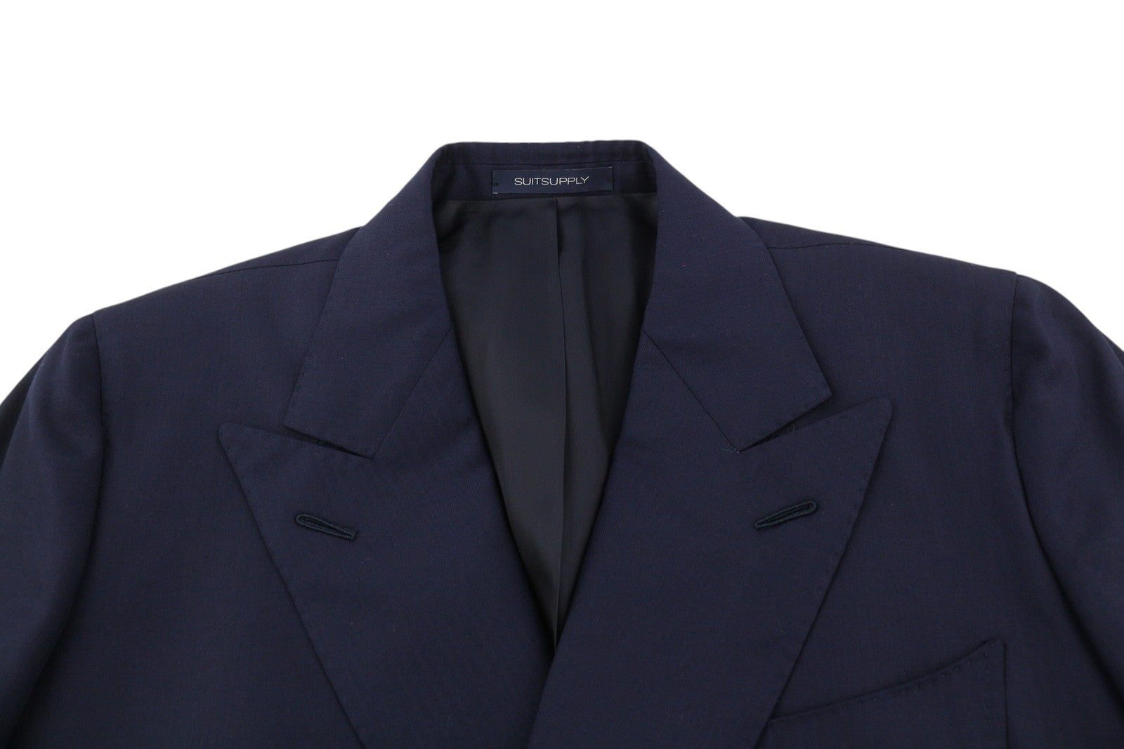 SUITSUPPLY La Spalla Men's Blazer UK32R Navy Wool Double Breasted Peak Lapel