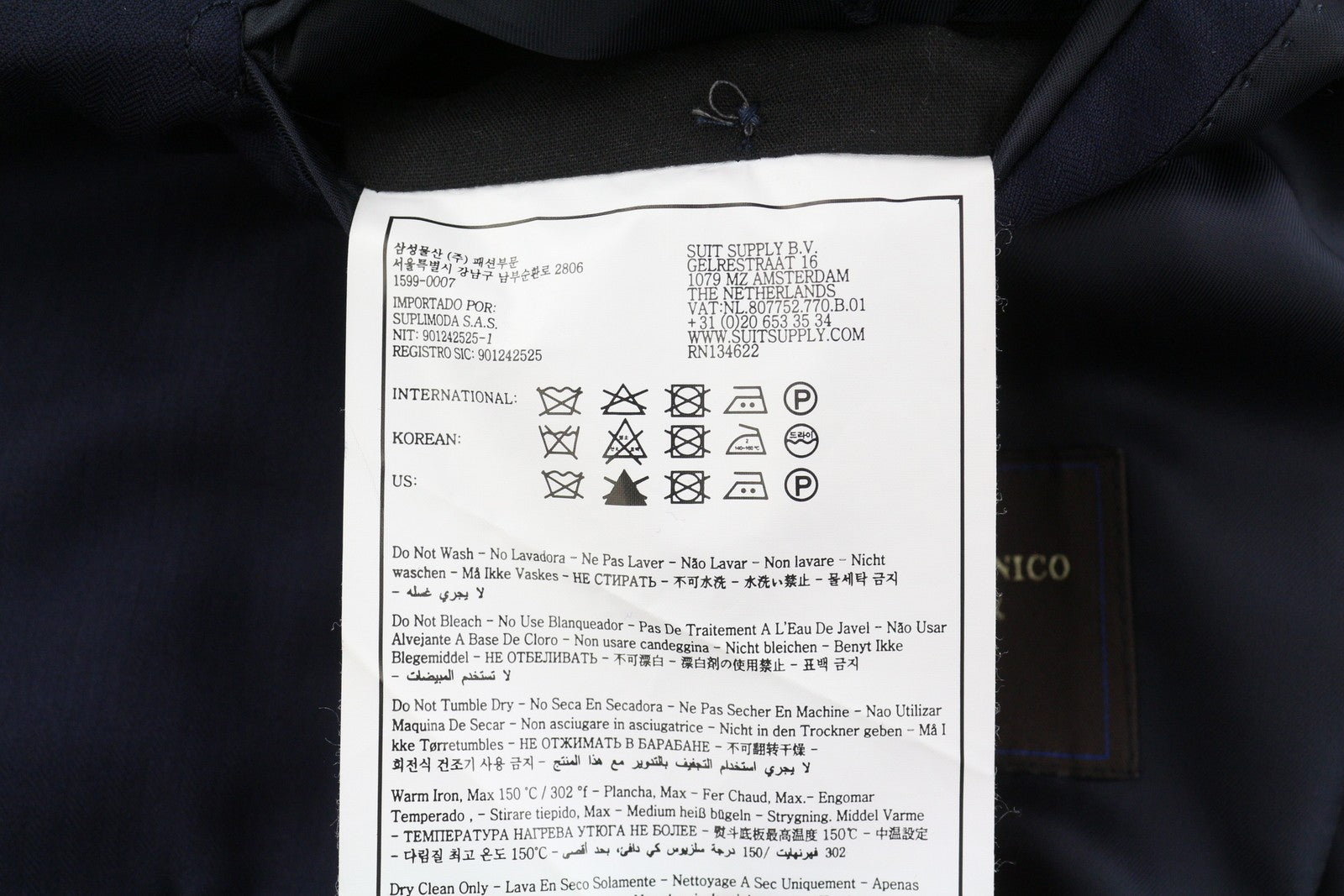 SUITSUPPLY La Spalla Men's Blazer UK32R Navy Wool Double Breasted Peak Lapel