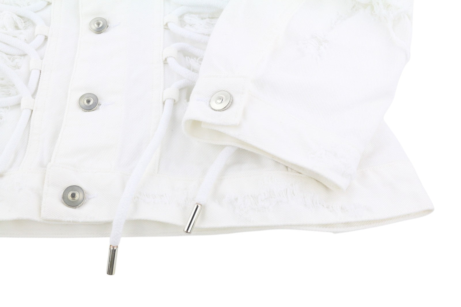 DIESEL Electronic Tekno Ravers Women's Jacket S White Distressed Denim