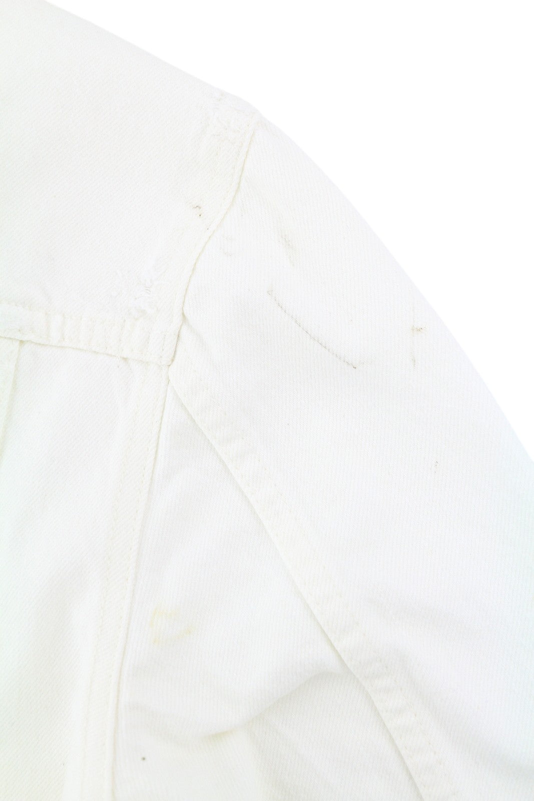 NUDIE JEANS Billy Men's Jacket M Pitch White Denim Button Polo Collar