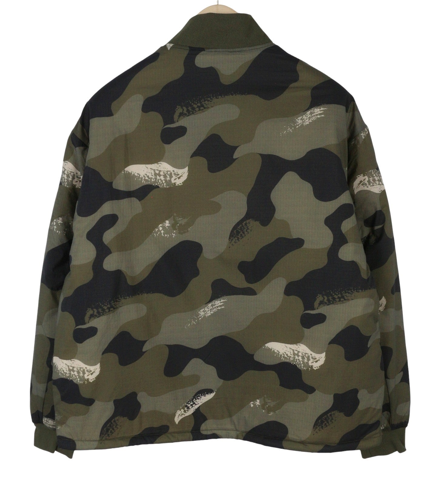 AIGLE Morister Men Jacket M Camouflage Padded Full Zip Button Up Bomber