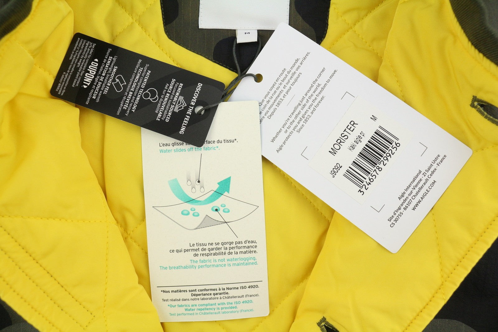 AIGLE Morister Men Jacket M Camouflage Padded Full Zip Button Up Bomber