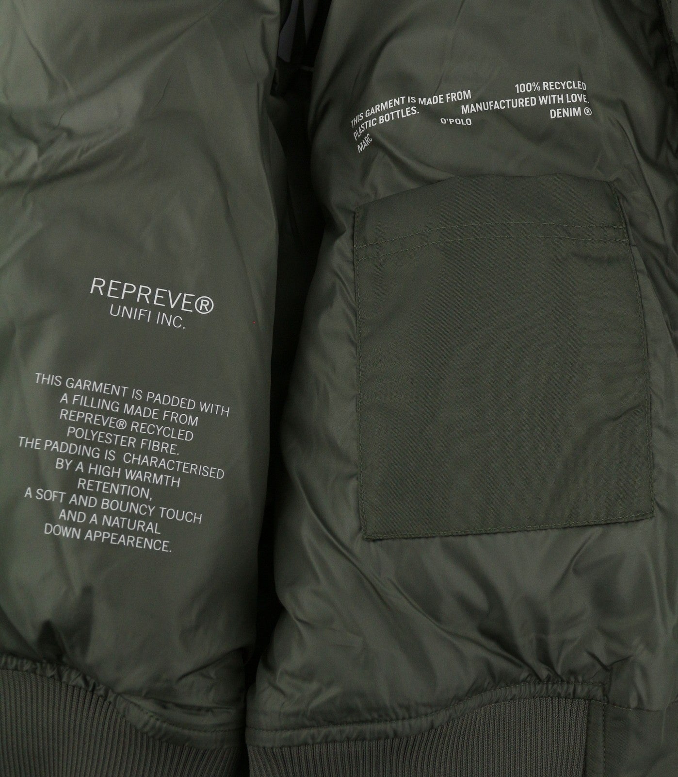 MARC O'POLO Women Jacket M Olive Grey Oversized Padded Quilted Bomber