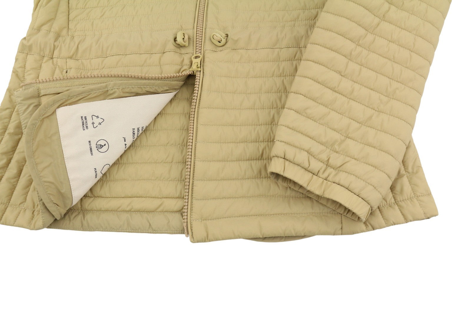 GEOSPIRIT Camomilla Women Jacket 46 Beige Drawstring Waist High Neck Lightweight