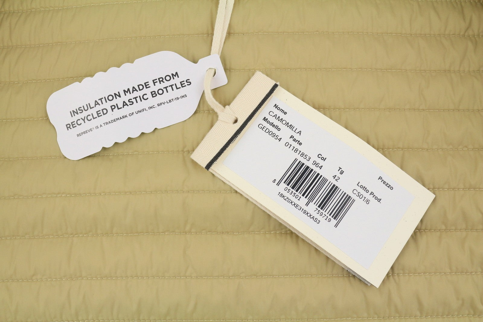 GEOSPIRIT Camomilla Women Jacket 42 Beige Drawstring Waist High Neck Lightweight