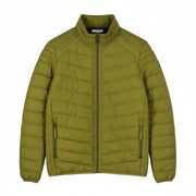 S.OLIVER Men Jacket XL Green High Neck Padded Quilted Full Zip Lightweight