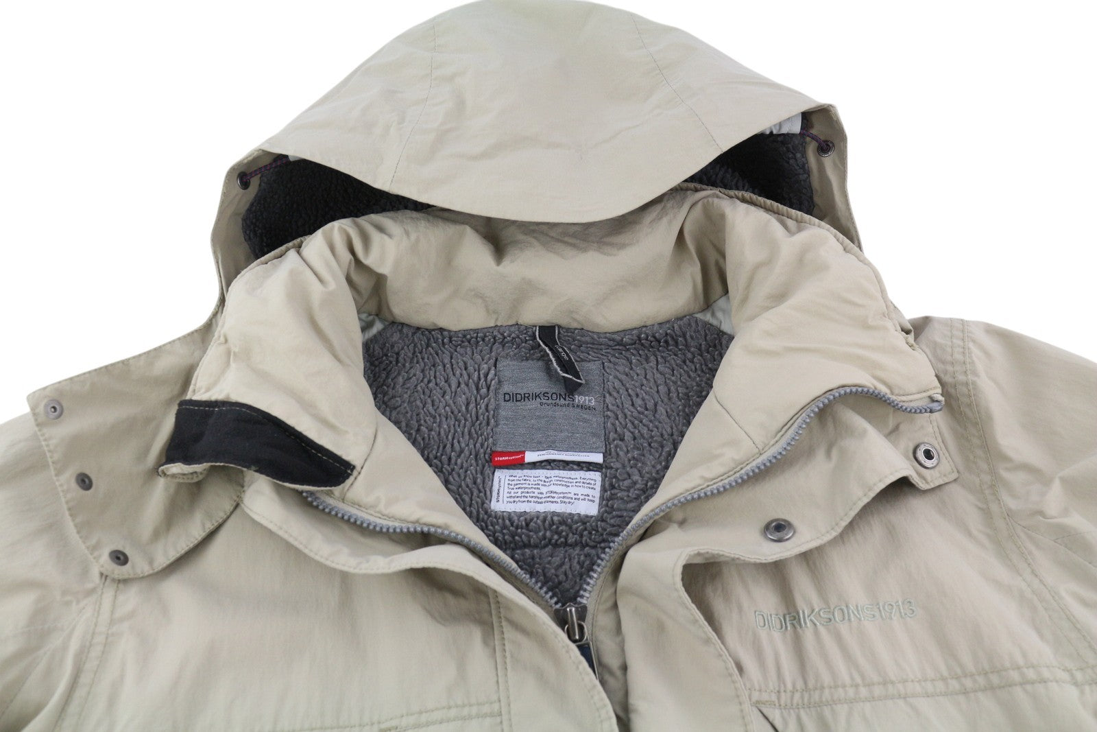DIDRIKSONS Mike Usx Men's Parka L Beige Storm System Hooded Zip
