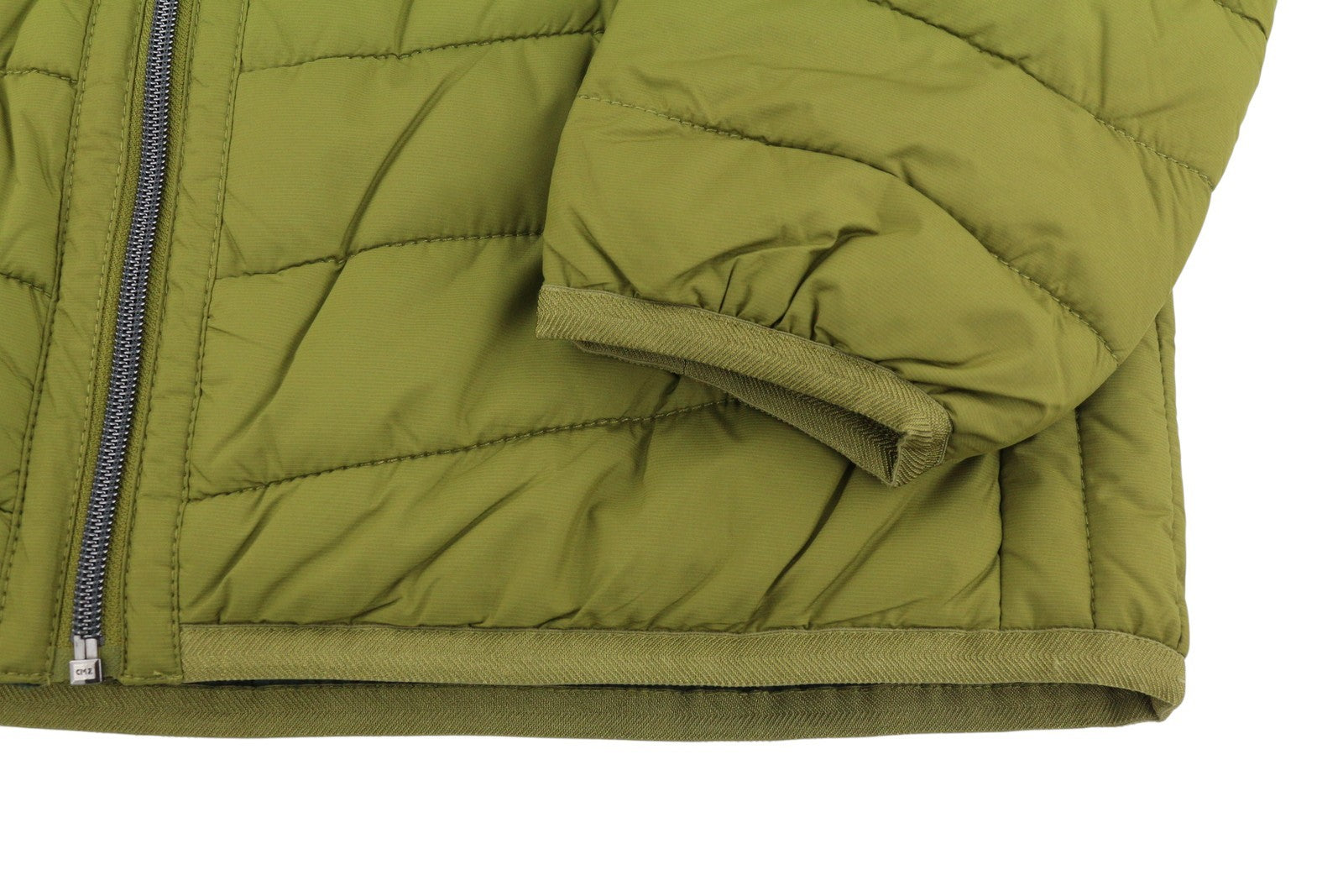 S.OLIVER Men Jacket L Green High Neck Padded Quilted Full Zip Lightweight