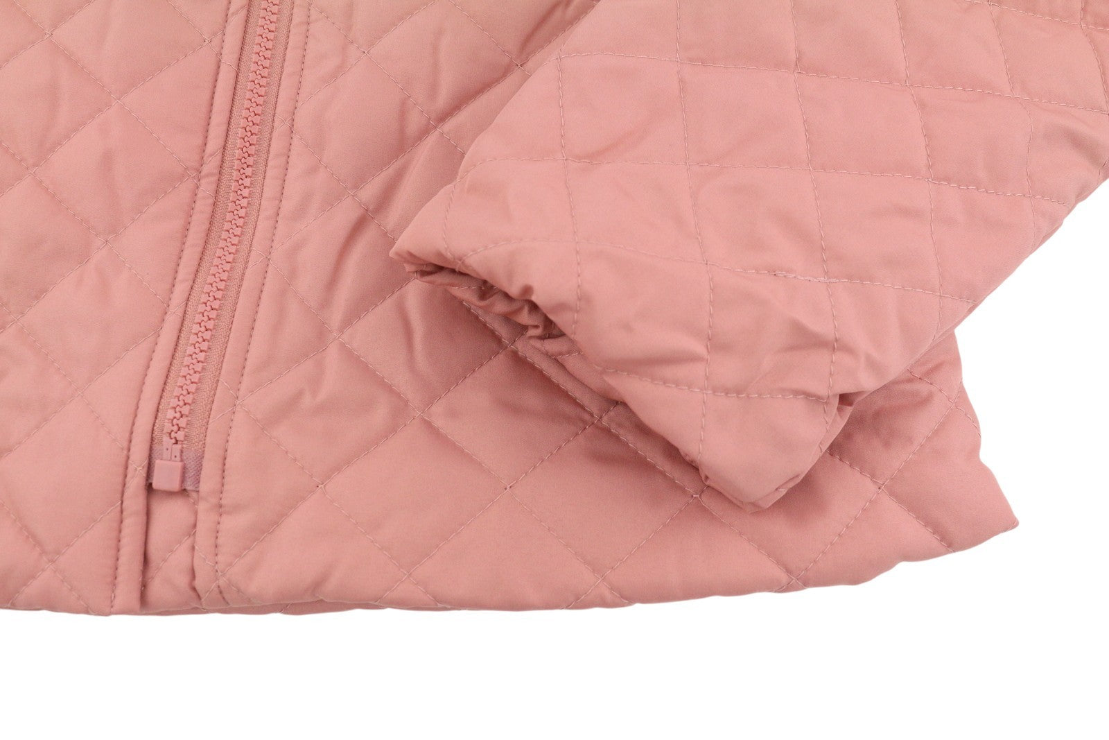 VILA Sassy Women Jacket EU42 Pink Quilted Padded Asymmetrical Zip Lightweight