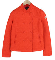 ARMANI JEANS Women's Jacket EU42 Orange Quilted Insulated Double Breasted