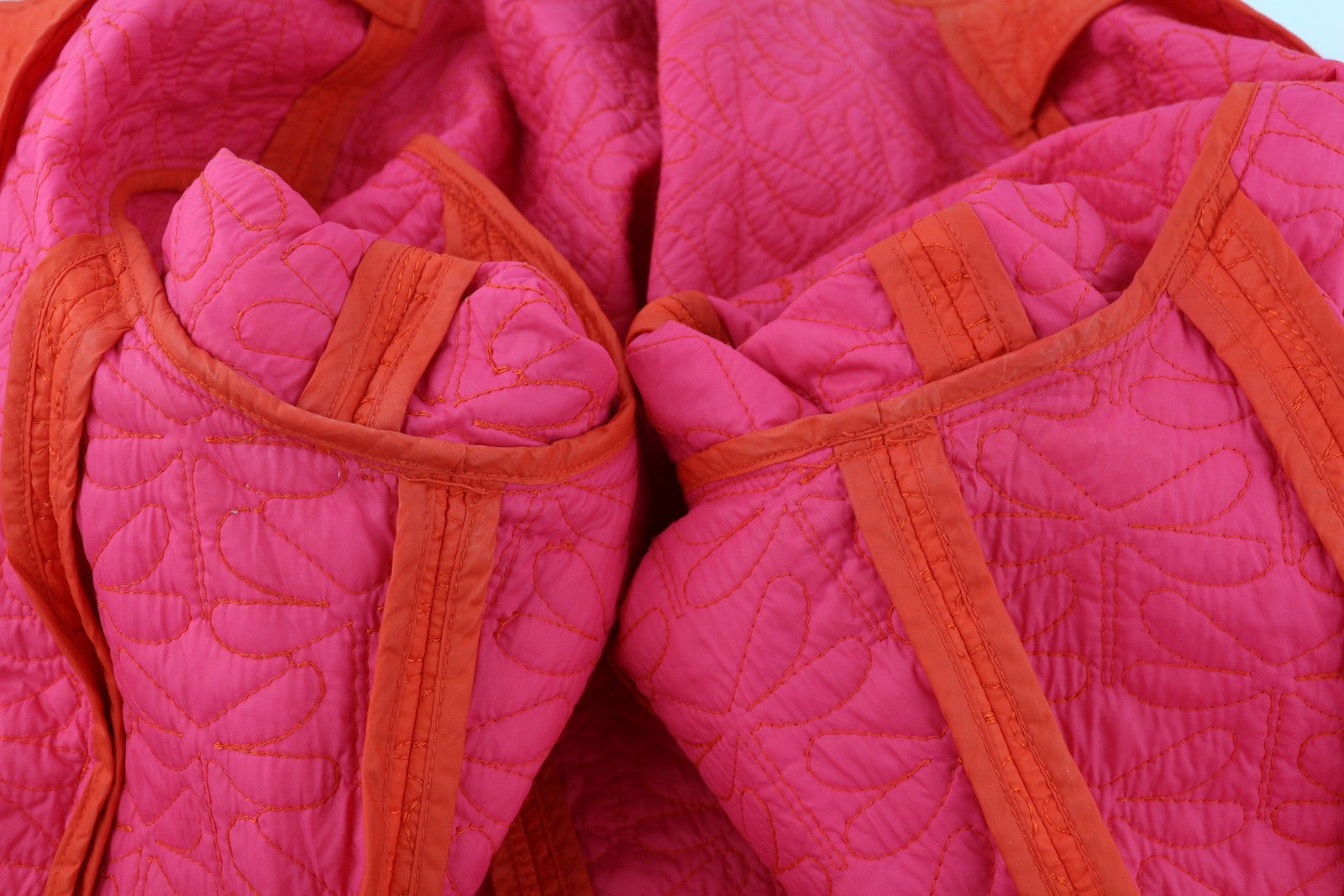 ARMANI JEANS Women's Jacket EU42 Orange Quilted Insulated Double Breasted