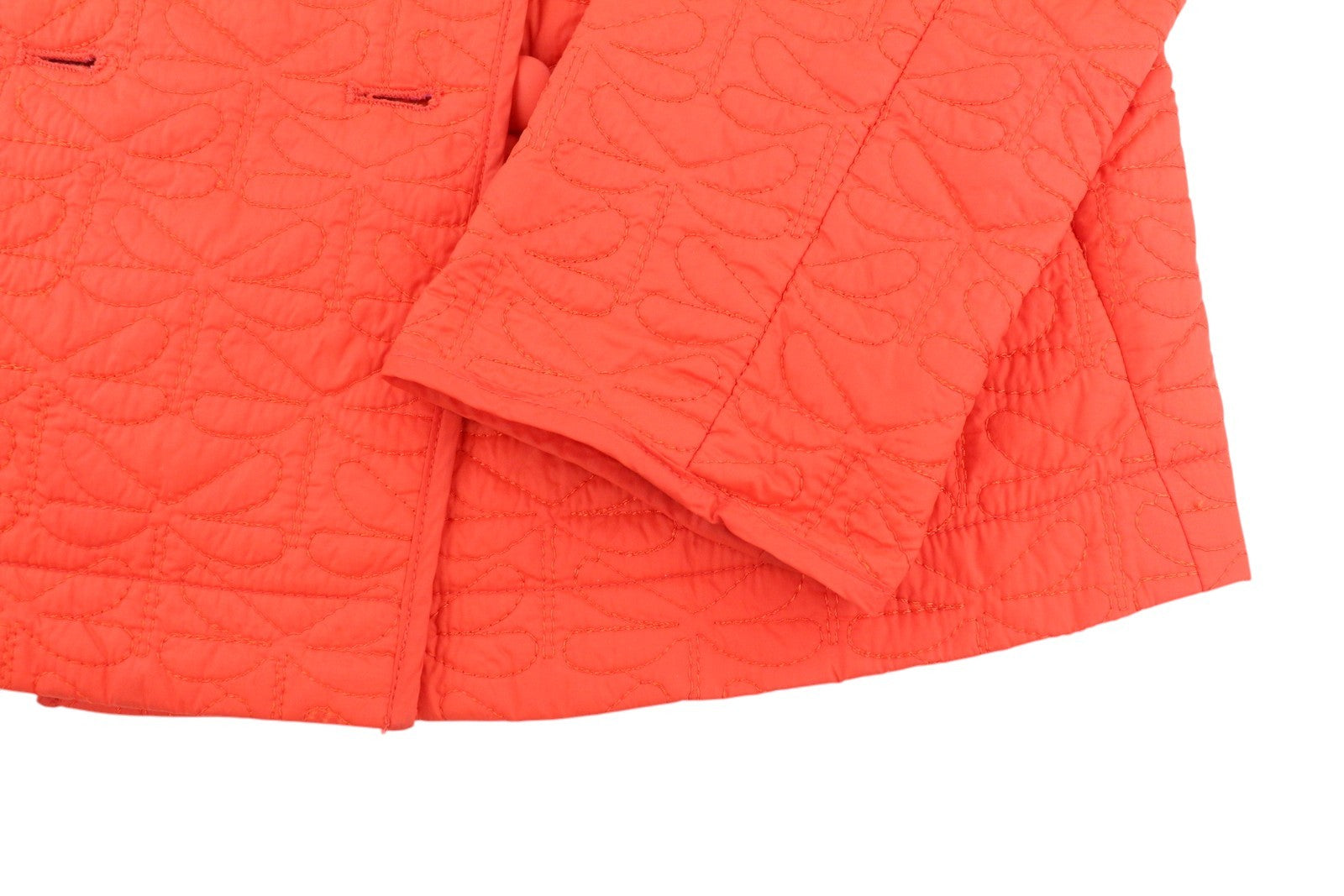 ARMANI JEANS Women's Jacket EU42 Orange Quilted Insulated Double Breasted