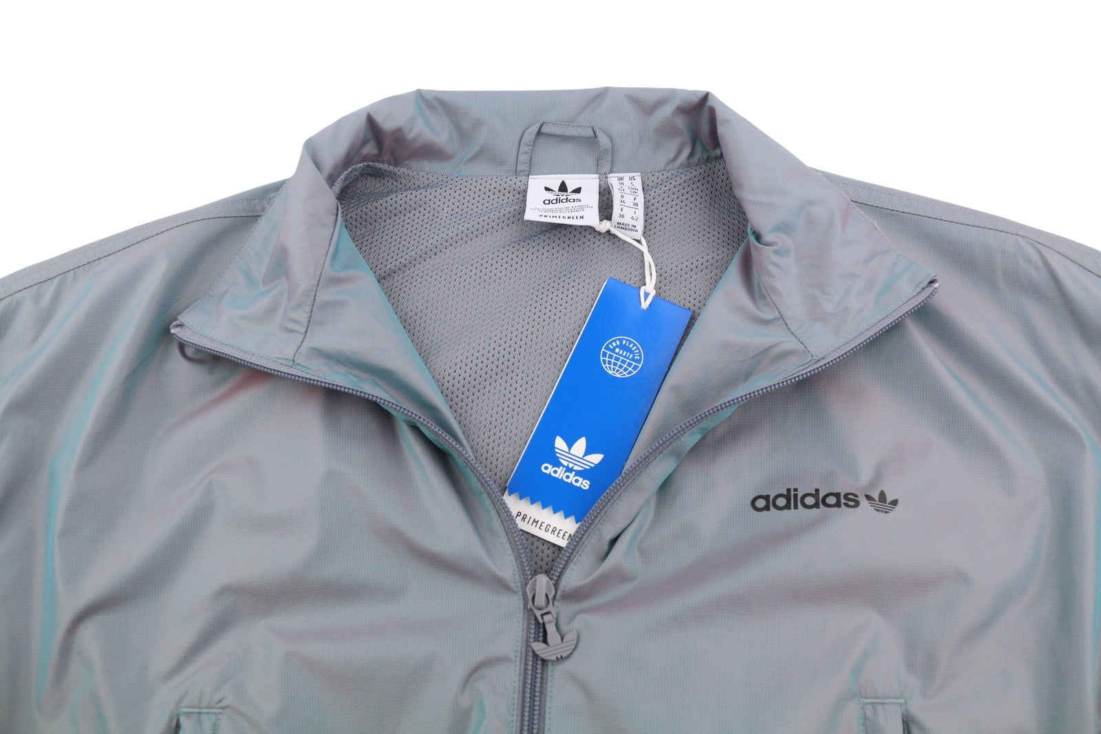 ADIDAS Adicolor Iridescent Track Women Jacket S Prime Green Holographic Cropped