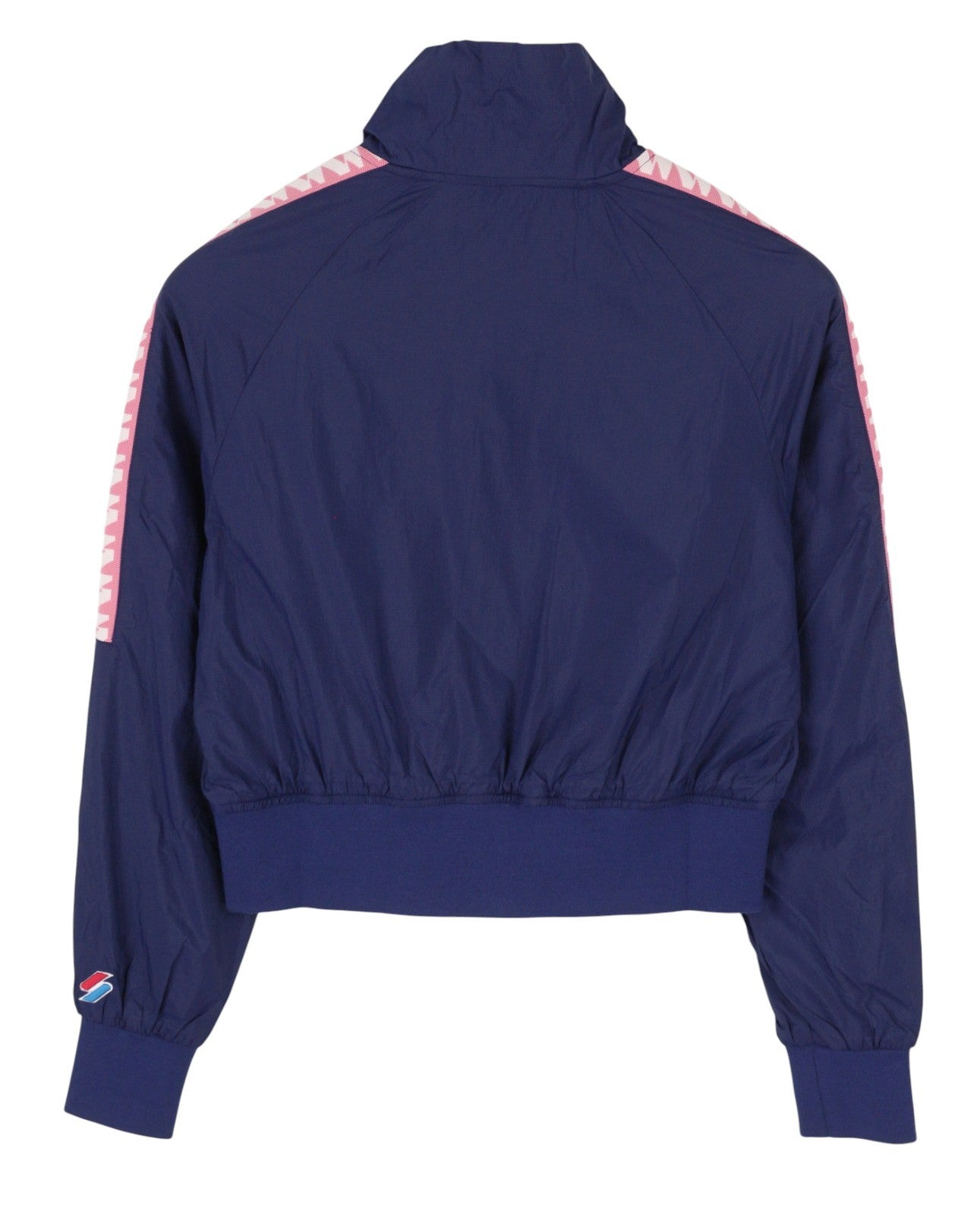 SUPERDRY Non Hooded Track Wind Runner Women Jacket M Blue High Neck Lightweight