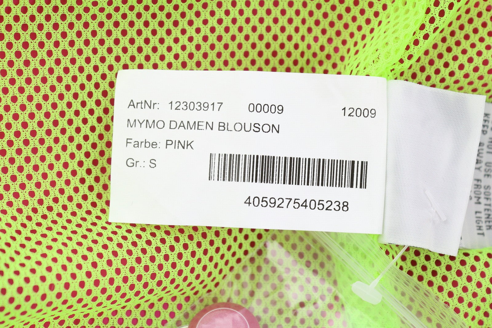 MYMO Women Jacket S Pink Mesh Lined High Neck Pockets Lightweight