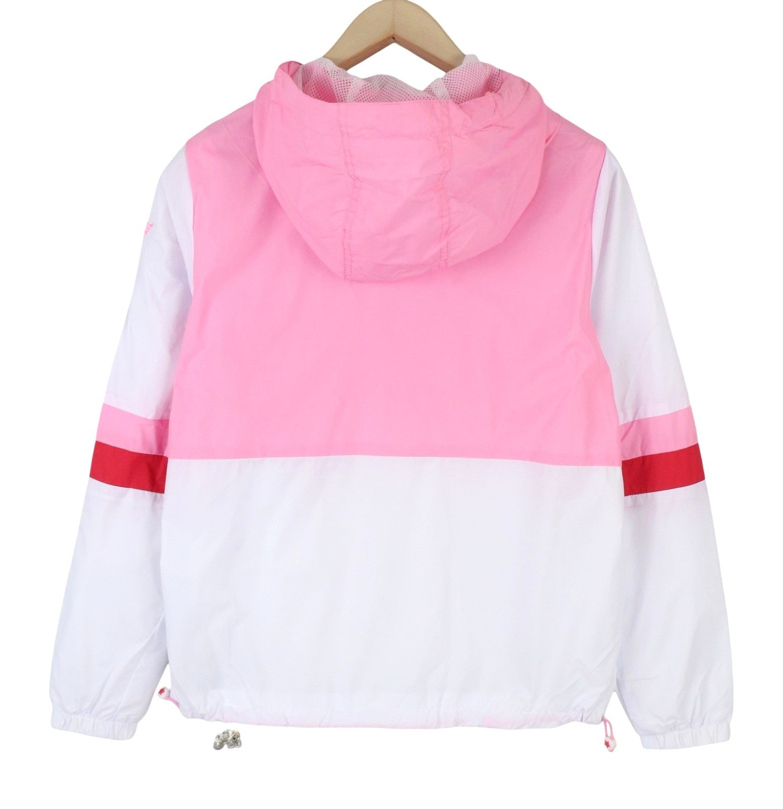 MYMO Women Jacket S Anorak Mesh Lined Hooded Lightweight Pink White