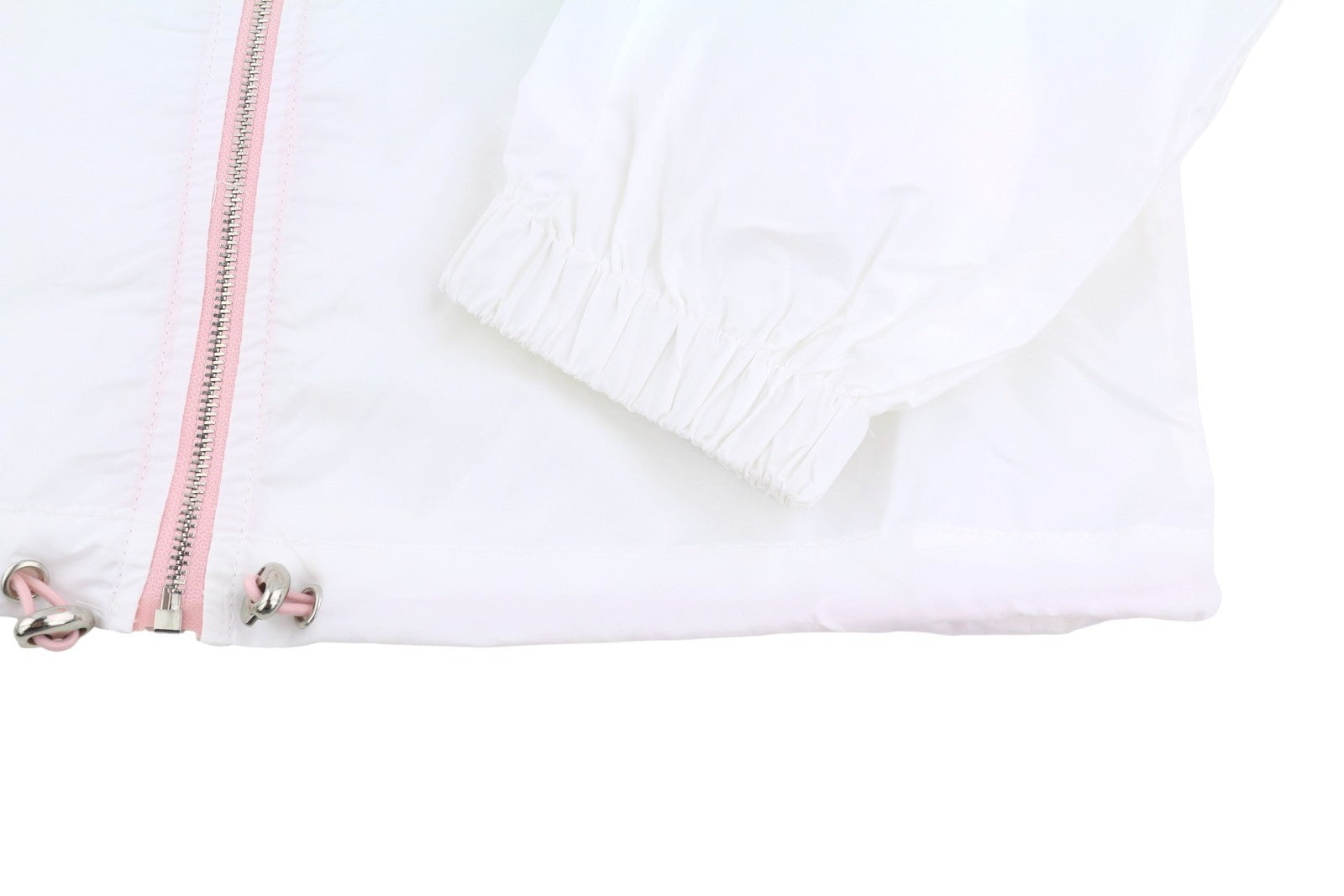 MYMO Athlsr Women Jacket XS Pink White Holographic Hooded Full Zip Lightweight