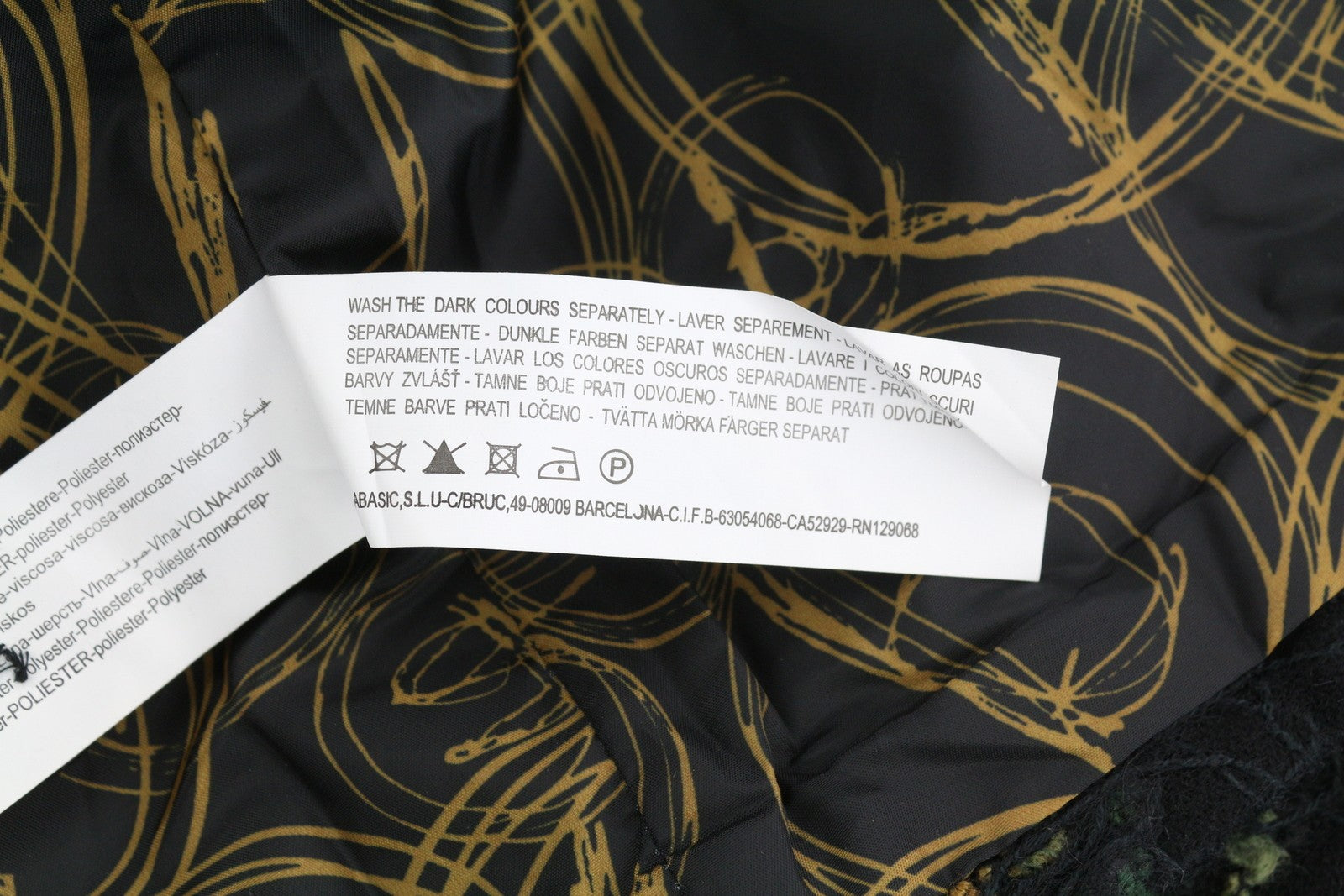 DESIGUAL Women's Coat XS Black Wool Blend Pattern Faux Fur Trim