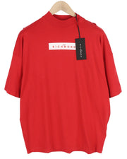 JOHN RICHMOND Over Ysalin Men's T-Shirt XS Red Crew Neck Logo Tee