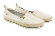 TIMBERLAND A24QW Women's Shoes EU38 Beige Espadrille Slip On Almond Logo