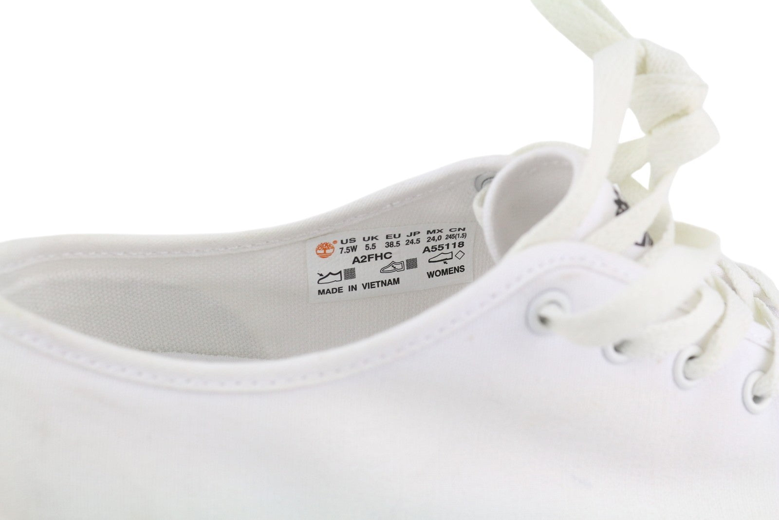 TIMBERLAND A2FHC Women's Sneakers EU37.5/38.5 White Low Lace Almond Toe