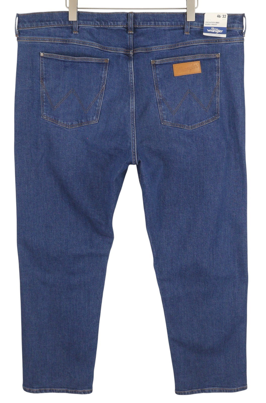 WRANGLER Frontier Men's Jeans W46/L32 Blue Wash Relaxed Straight Zip Denim