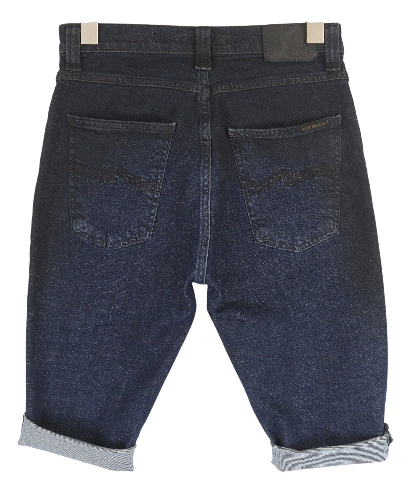 NUDIE JEANS Pipe Led Men's Shorts W29 Blue Washed Organic Denim Zip Fly