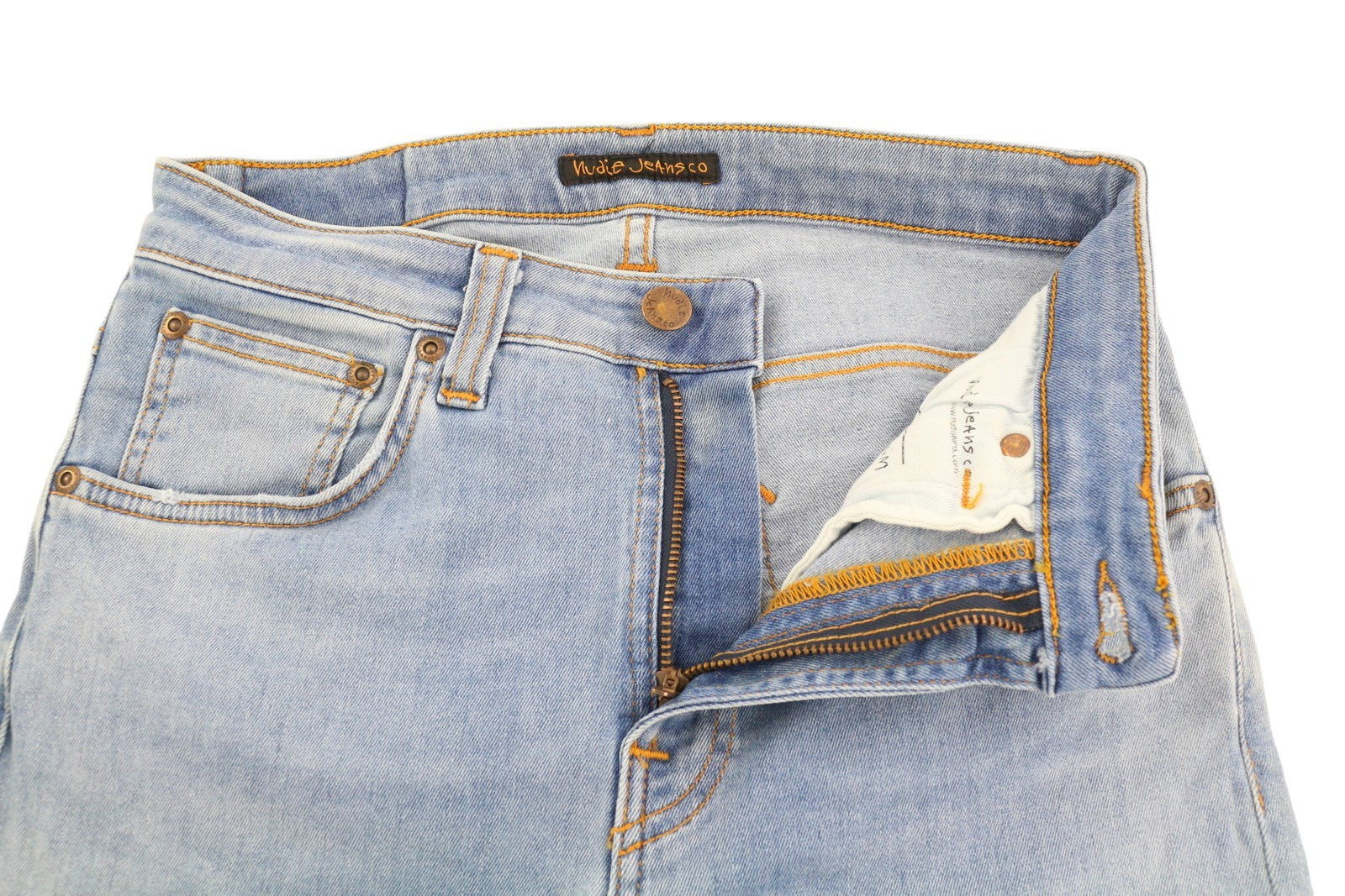 NUDIE JEANS Hightop Tilde Men's Shorts W30 Blue Wash Turn Up Denim