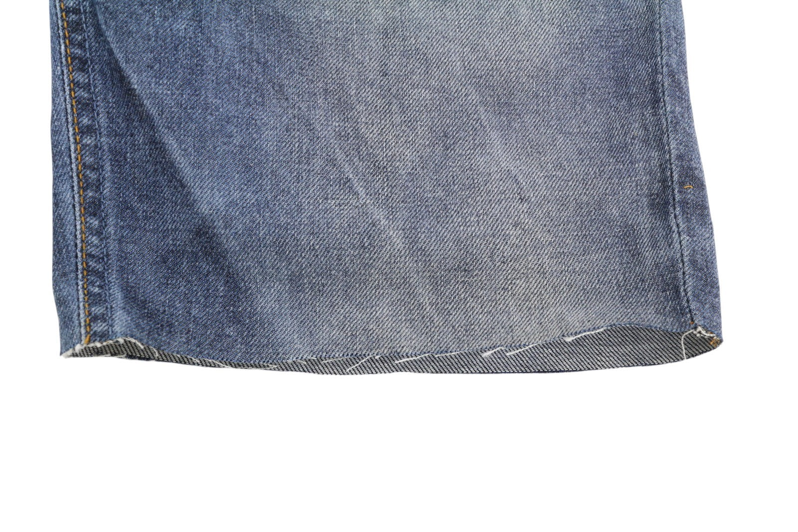 NUDIE JEANS Grim Tim Men's Shorts W33 Blue Washed Button Fly Turn Up