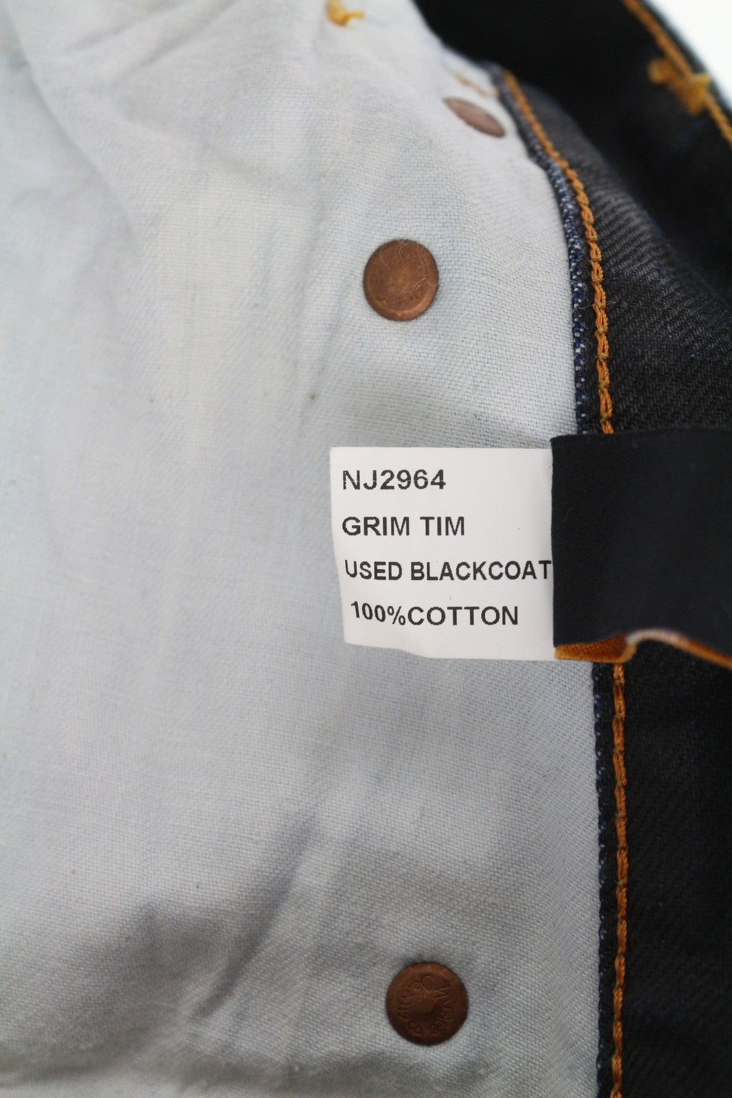 NUDIE JEANS Grim Tim Men's Shorts W33 Blue Washed Button Fly Turn Up