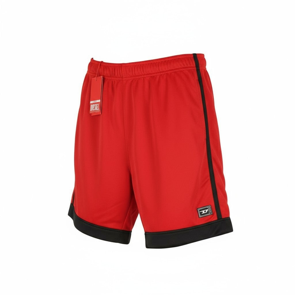 DIESEL Amsb-Stadiom-Wt13 Men's Shorts L Red 55DSL Track Elastic Waist