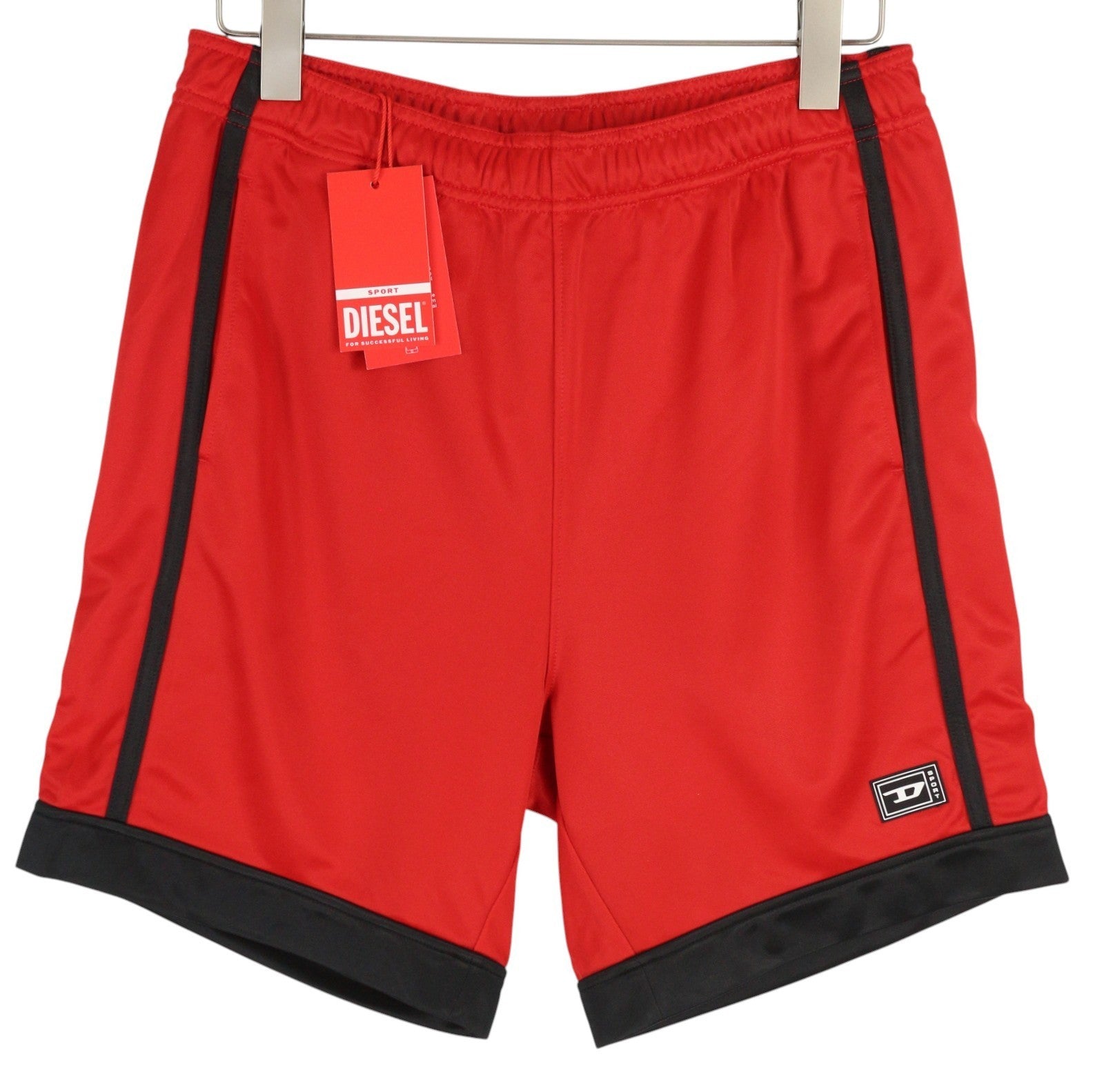 DIESEL Amsb-Stadiom-Wt13 Men's Shorts M Red 55DSL Track Drawstring Waist