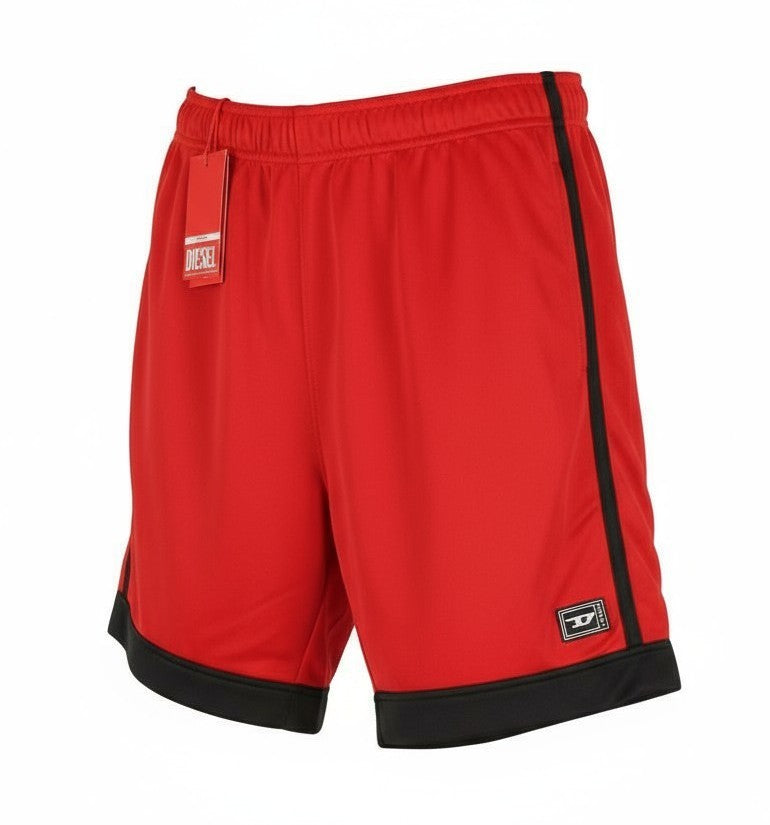 DIESEL Amsb-Stadiom-Wt13 Men's Shorts XL Red 55DSL Track Drawcord Waist