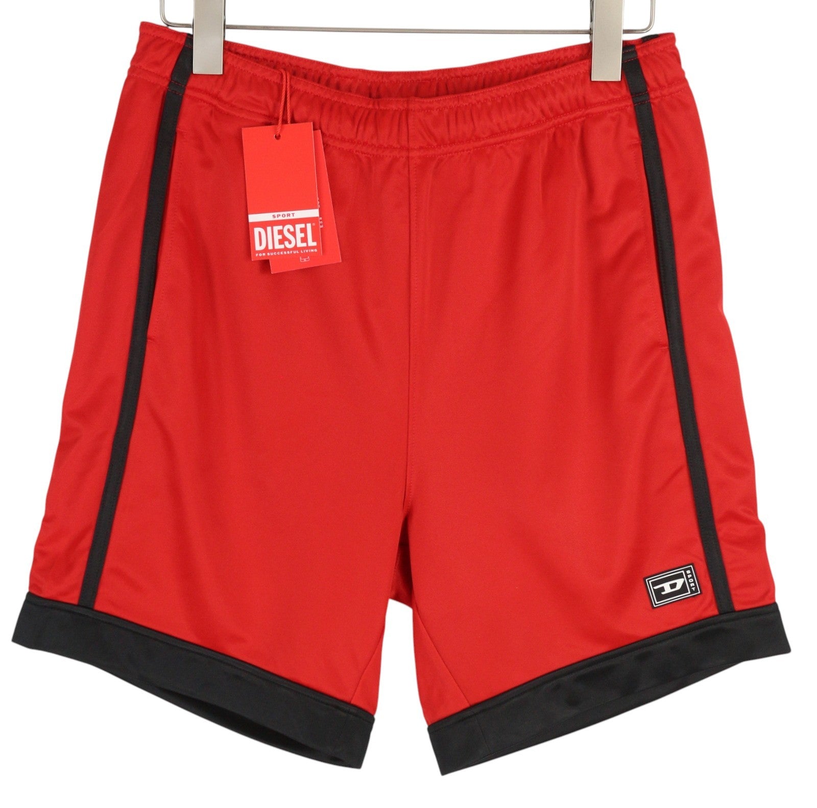 DIESEL Amsb-Stadiom-Wt13 Men's Shorts XL Red 55DSL Track Drawcord Waist